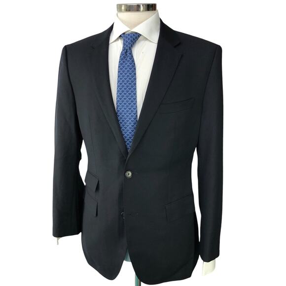Hugo Boss Mens Size 40R The Sweet3 Sport Coat Blazer Jacket Midnight Blue Wool